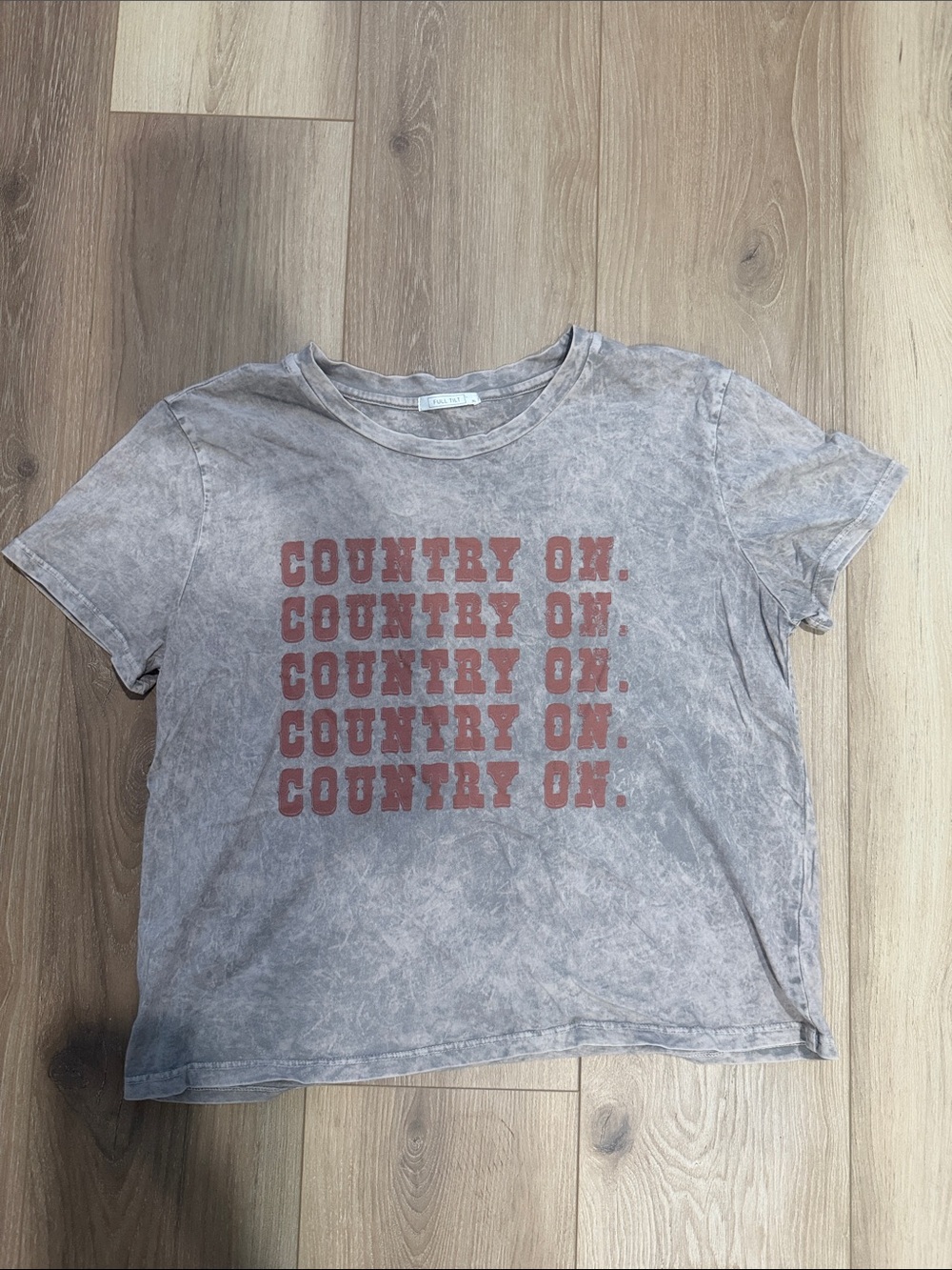 Full Tilt Washed Gray Tie-Dye Crewneck Tee